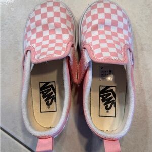 Vans Kids Pink Checkered Shoes